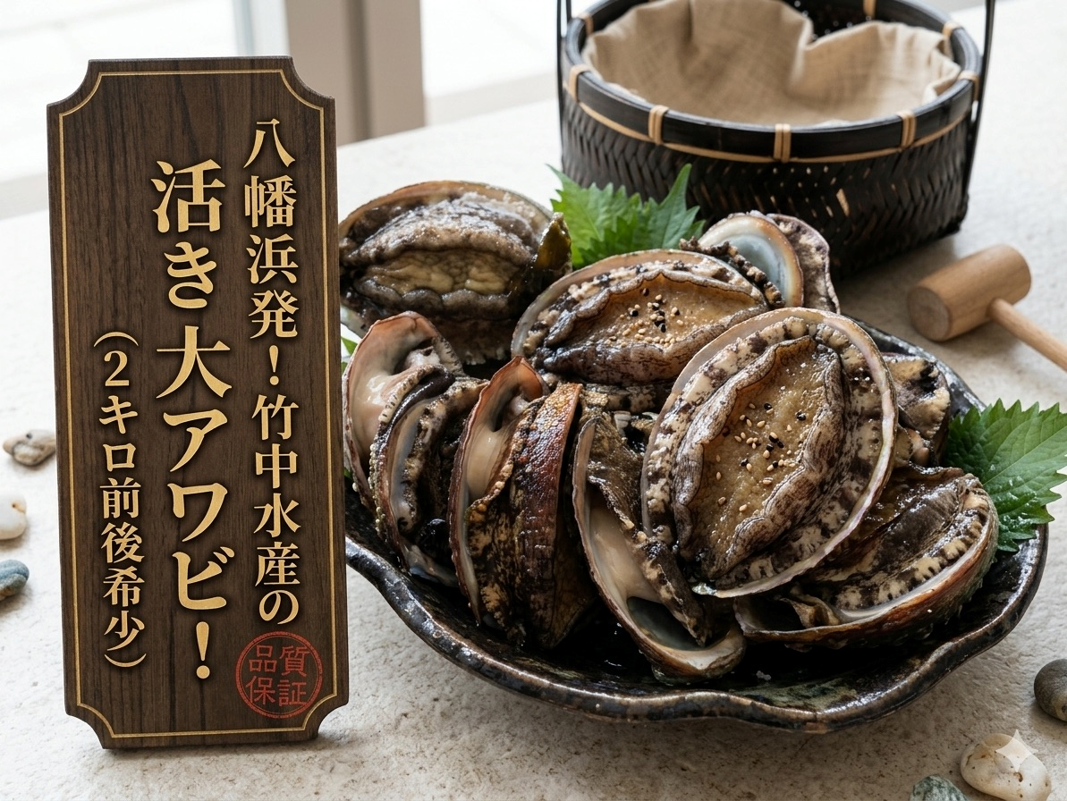 竹中水産の嗜好の大型アワビ(2kg前後)!【H22-230】【配送不可地域：離島・北海道・沖縄県】【1060854】 YWTM048