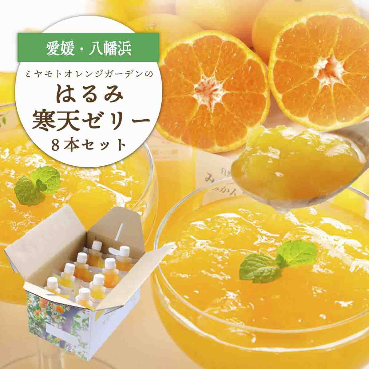 ゲル化剤・pH調整剤不使用!愛媛産 はるみ寒天ゼリー 8本セット【C25-231】【1629914】 YWTAP172