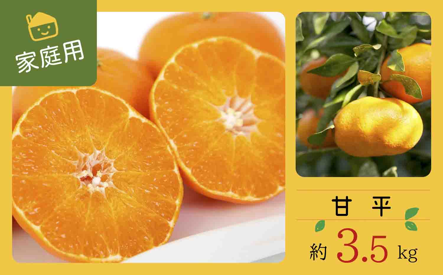 【先行受付】コウ果樹園の家庭用【甘平】3.5kg【C33-32】【1441221】 YWTG014