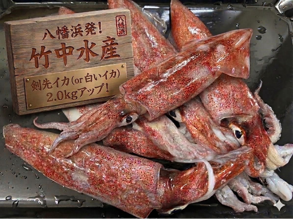 竹中水産のオススメ「剣先イカ2キロ以上!」【F22-228】【配送不可地域：離島】【1060852】 YWTM046