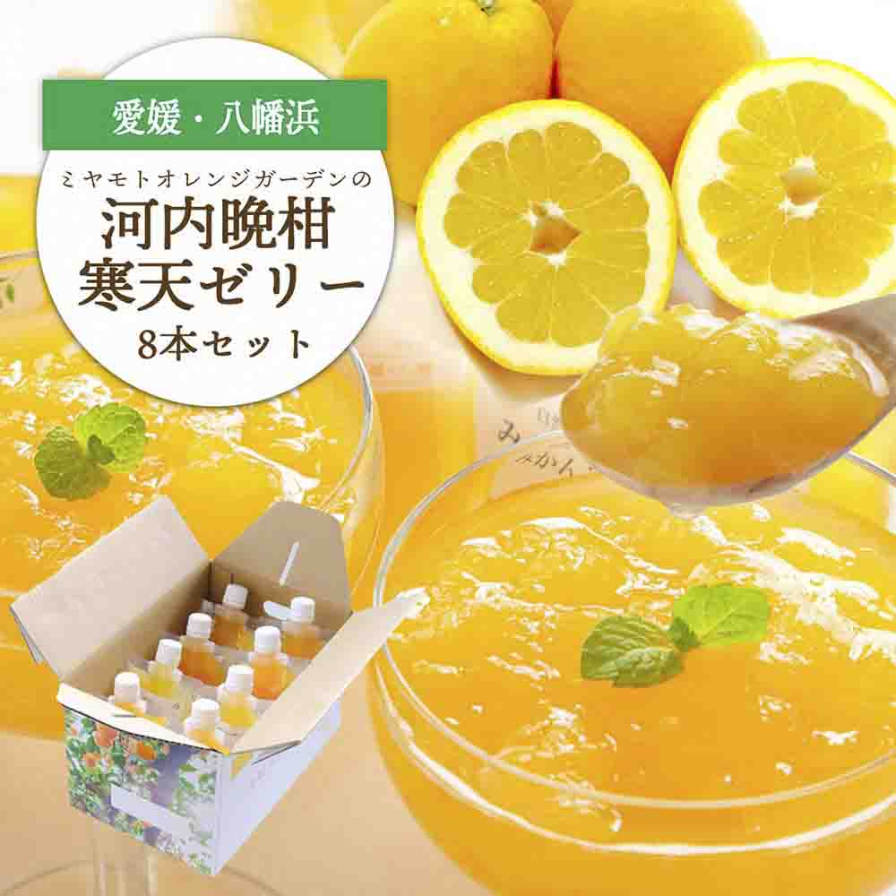 苦味の少ないさっぱり柑橘 和製グレープフルーツ 河内晩柑寒天ゼリー8本セット【D25-24】【1255531】 YWTAP017