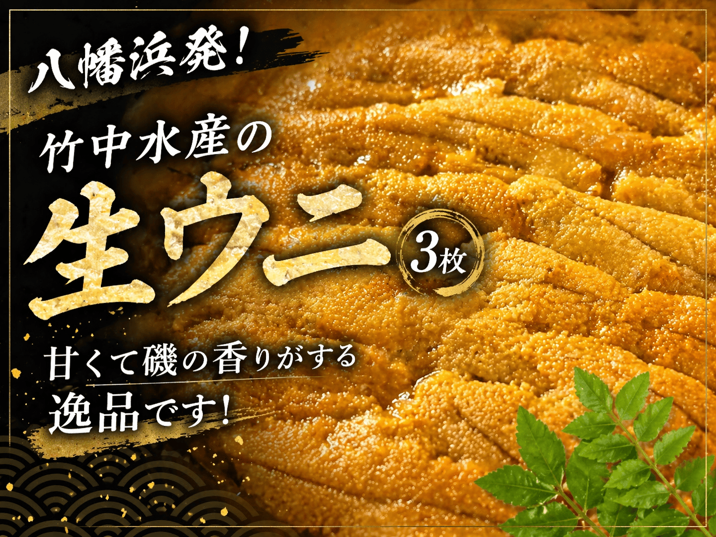 贅沢な甘〜い生 ウニ (3枚)【H22-279】【配送不可地域：離島・北海道・沖縄県】【1342202】 YWTM096
