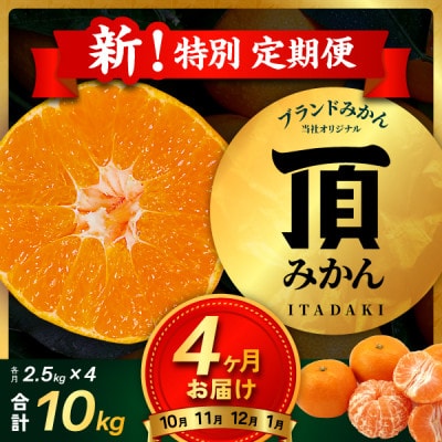 【発送月固定定期便】【4ヶ月連続】旬ごとに味わいが変化!頂みかん 2.5kg【G31-58】全4回【4073179】