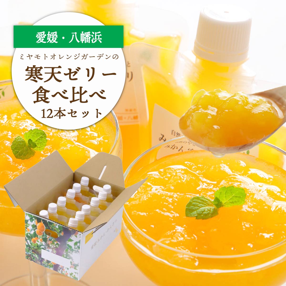 人気品種食べ比べ!みかん寒天ゼリーオールスター12本セット ミヤモトオレンジガーデン【D25-20】【1503231】 YWTAP013