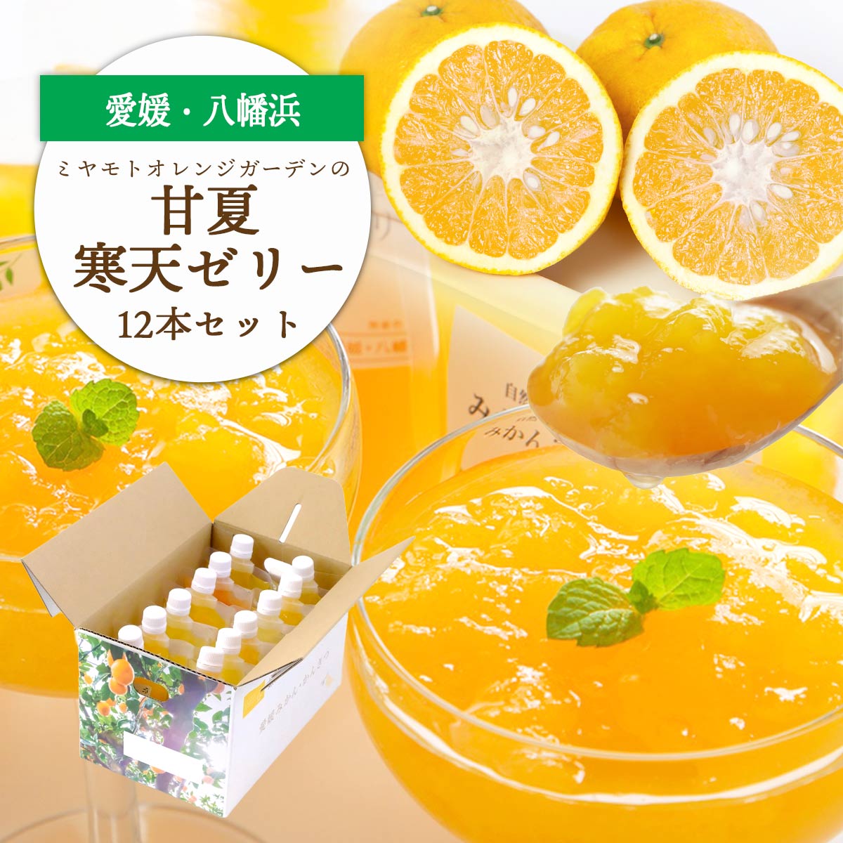 ほろ苦く甘酸っぱいさわやかな味わい 愛媛産 甘夏寒天ゼリー12本セット【D25-17】【1255524】 YWTAP010