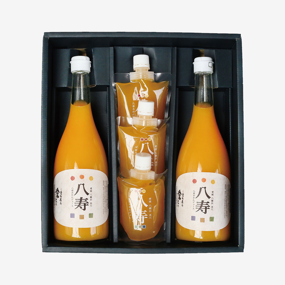 八寿ギフトセット(八寿みかんジュース2本、八寿みかんジュレ3個)[化粧箱入]【E34-1】【1510682】 YWTBE001