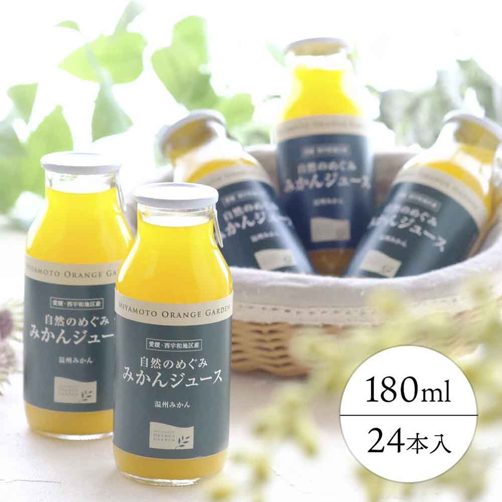愛媛産100%ストレート 自然のめぐみ みかんジュース180ml×24本【F25-73】【1231095】 YWTAP040