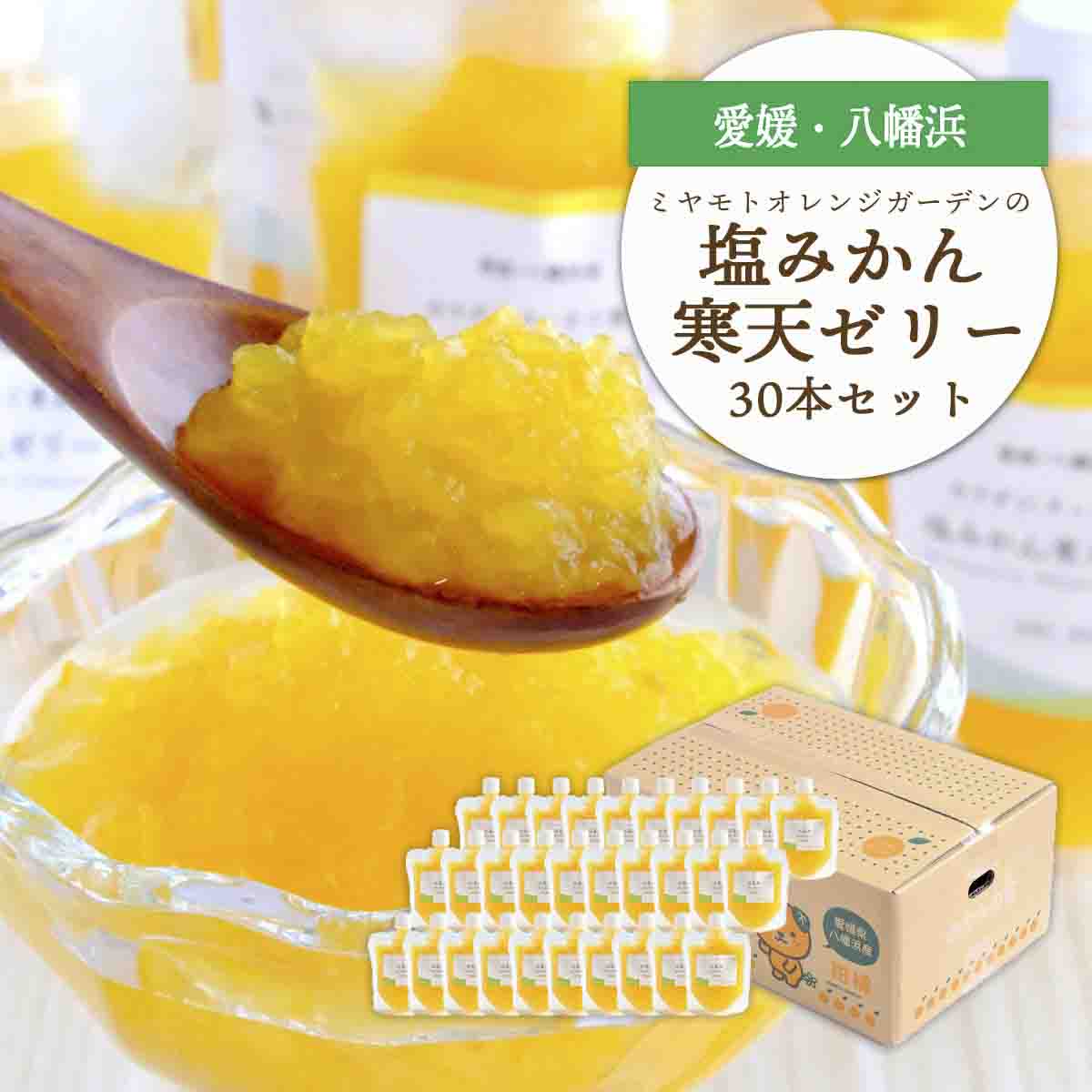 ゲル化剤・pH調整剤不使用!愛媛産 塩みかん寒天ゼリー 30本セット【H25-241】【1630033】 YWTAP182