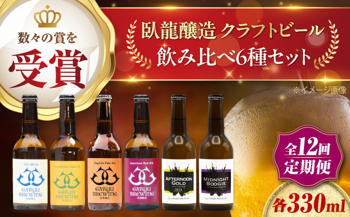 クラフトビール【全12回定期便】飲み比べ6種セット 計6本　愛媛県大洲市/株式会社　アライ [AGAY068]