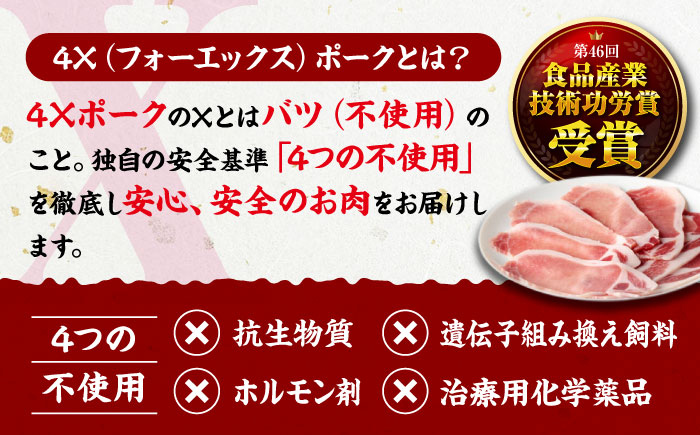 【全3回定期便】【冷凍】【4Xポーク】 豚肉 しょうが焼き用スライスセット 610g（ロース170g、肩ロース190g、もも250g）　豚肉 スライス 小分け 肉 ぶたにく  愛媛県大洲市/株式会社SL Creations [AGCY007] お正月 クリスマス