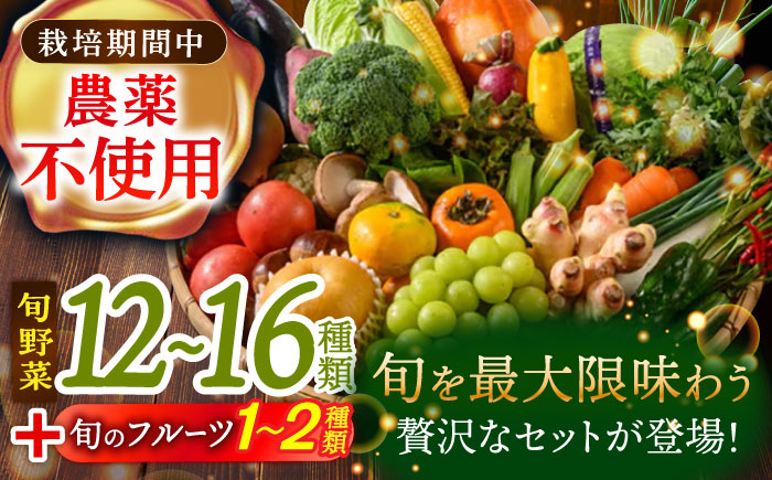 【全3回定期便】【2ヶ月に1回】栽培期間中農薬不使用！旬のお野菜セット×もぎたてフルーツセット　愛媛県大洲市/有限会社ヒロファミリーフーズ [AGBX036]