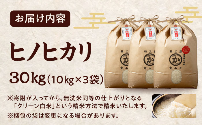 令和6年産新米 お米 ヒノヒカリ 30kg（10kg×3袋）米・食味鑑定士×お米ソムリエ×白米ソムリエ お米 新米 おこめ 白米 ごはん 愛媛県産お米 大洲市/稲工房案山子 [AGAV014]