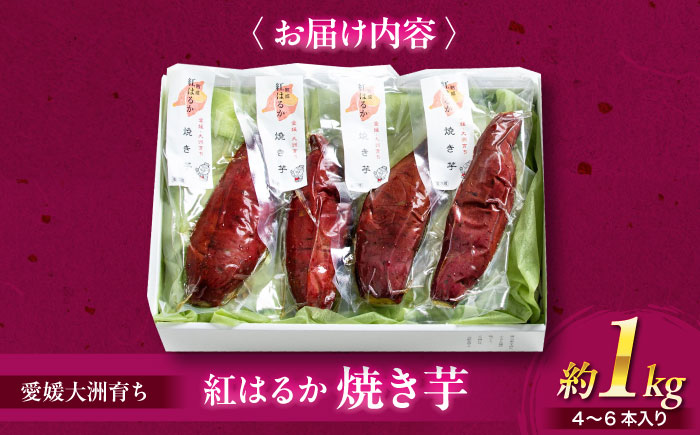 愛媛大洲育ち 熟成紅はるか焼き芋 1kg（4から6本入り） 冷やし焼き芋 さつまいも サツマイモ やき芋 冷蔵 小分け 個包装 愛媛県大洲市/(有)玉井民友商店 [AGBY007] お正月 クリスマス