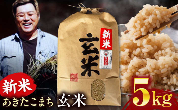 【令和7年産】【玄米】あきたこまち 5kg　愛媛県大洲市/稲工房案山子 お米 5kg あきたこまち 玄米 [AGAV023]