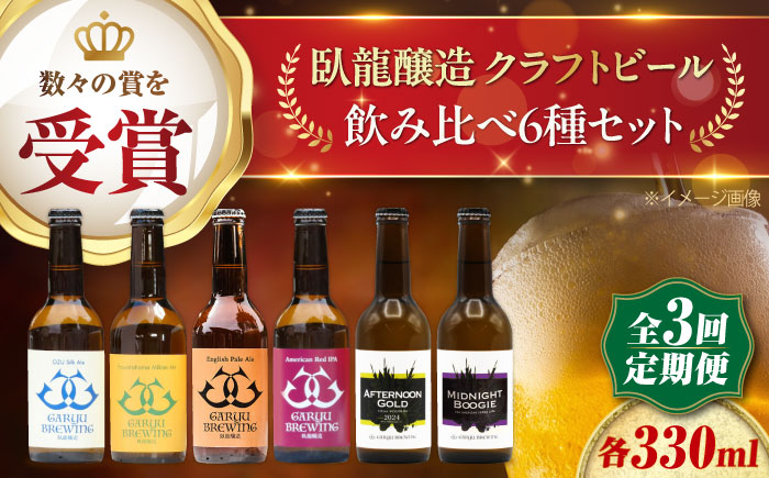 クラフトビール【全3回定期便】飲み比べ6種セット 計6本　愛媛県大洲市/株式会社　アライ [AGAY066]