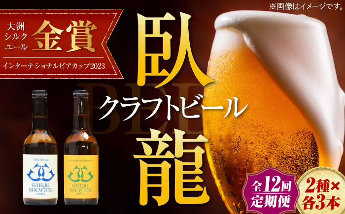 【年末限定】【全12回定期便】産地直送！ご当地ビール！臥龍クラフトビール（愛媛県南予Ver.）2種計6本セット　愛媛県大洲市/株式会社　アライ [AGAY022]