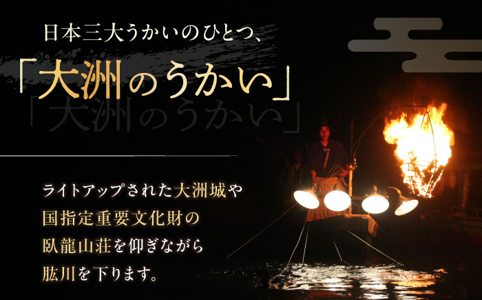 【6月2日〜9月20日】 日本三大鵜飼 大洲のうかい 貸切 大型船 招待券（定員18名）大洲市観光協会/愛媛県大洲市 鵜飼 観光 体験チケット 体験 イベント [AGDJ002]