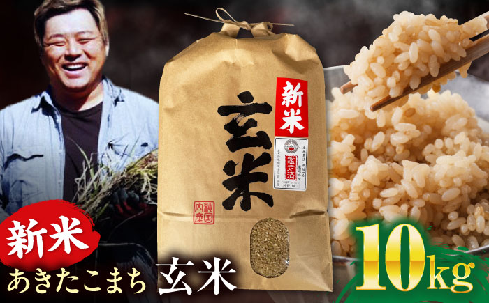 【令和7年産】【玄米】あきたこまち 10kg　愛媛県大洲市/稲工房案山子 お米 10kg あきたこまち 玄米 [AGAV024]