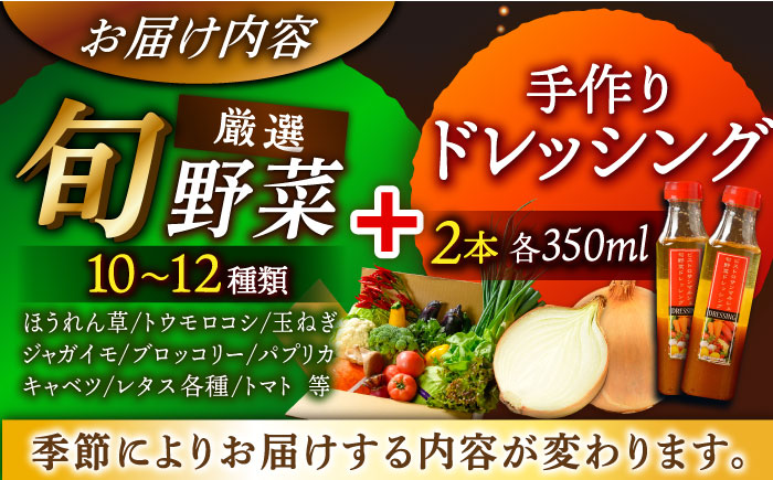 【シェフの目線】栽培期間中農薬不使用！旬のお野菜セット×手作り玉ねぎドレッシング（2本）　愛媛県大洲市/有限会社ヒロファミリーフーズ [AGBX002]野菜 サラダ カレー 農業 トマト 料理 きゅうり 鍋 とうもろこし 果物 ミニトマト 健康 和食 洋食 中華 産地直送 国産 安心安全