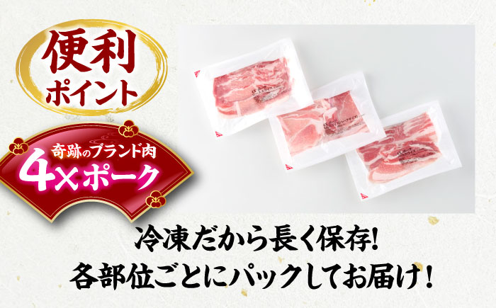 【全12回定期便】【冷凍】【4Xポーク】 豚肉 ポークスライスセット 620g （ロース150g、バラ170g、もも300ｇ） 豚肉 スライス 小分け 肉 ぶたにく 愛媛県大洲市/株式会社SL Creations [AGCY012] お正月 クリスマス