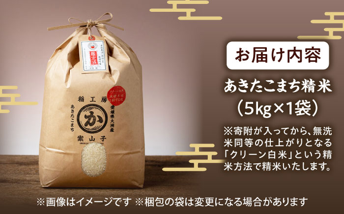 【米食味鑑定士×お米ソムリエ】知識・技術・愛情で育てた あきたこまち5kg　愛媛県大洲市/稲工房案山子 お米 5kg あきたこまち 白米 5kg お米 [AGAV015]