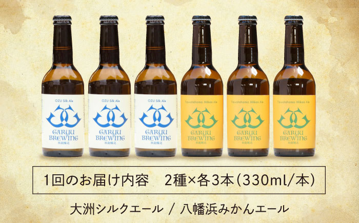 【年末限定】【全6回定期便】産地直送！ご当地ビール！臥龍クラフトビール（愛媛県南予Ver.）2種計6本セット　愛媛県大洲市/株式会社　アライ [AGAY021]