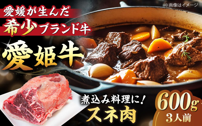 【冷凍】煮込み料理にぴったり！希少な国産ブランド牛！愛姫牛 スネ肉 600g（3人前）牛肉 ステーキ 国産肉 ヒレ スネ お肉 焼肉 送料無料 お取り寄せ グルメ 愛媛県大洲市/有限会社 木村屋精肉店 [AGCC039]