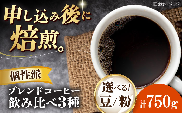 コーヒー豆 少し個性のあるブレンドコーヒー飲み比べ 3種セット（ブルーマウンテンブレンド・タンザニアブレンド・マンデリンブレンド）各250g 珈琲 コーヒー豆 コーヒー粉 コーヒー ドリップ ドリップ珈琲 飲料 愛媛県大洲市/株式会社日珈 [AGCU023]