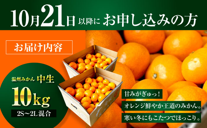 【先行予約】【10月上旬より順次配送】　酸味さわやか愛媛じるし! 温州みかん 10kg （2Sから2L混合サイズ） みかん 愛媛 みかん ジュース 果物 くだもの フルーツ 愛媛県大洲市/玉川農園 [AGBC006]