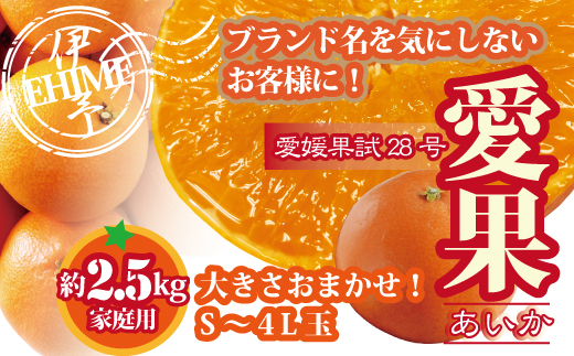 訳あり 愛果28号 約2kg ご家庭用 みかん 愛媛 人気 サイズミックス 柑橘 伊予市｜B172