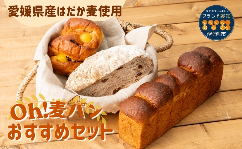【愛媛県産大麦（はだか麦）使用】Ｏｈ！麦パン　オススメセット　パン　篠崎ベーカリー  伊予市 老舗 | A76