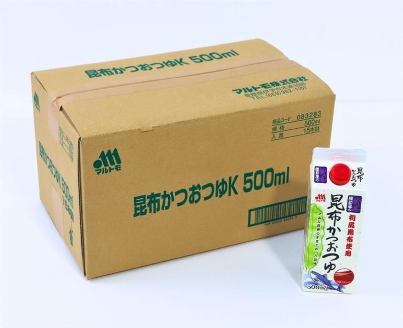 鰹節屋の昆布かつおつゆ 500ml（×15本） マルトモ つゆ めんつゆ 鰹つゆ こんぶつゆ 出汁 だし ダシ｜B394