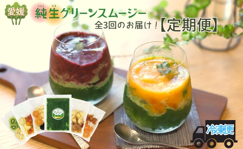 スムージー 定期便 3回 ケール 果物・野菜5種 ブルーベリー バナナ キウイフルーツ リンゴ 温州みかん ビーツ ミニトマト いちじく ポポー 冷凍 遠藤青汁 endou元気BAR 伊予市 愛媛 | E23