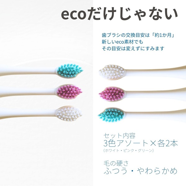 歯ブラシ お米歯ブラシ ライスクリーン ふつう 6本 【3色×2本】お米でできた歯ブラシ オーラルケア ハブラシ 山陽物産｜B439