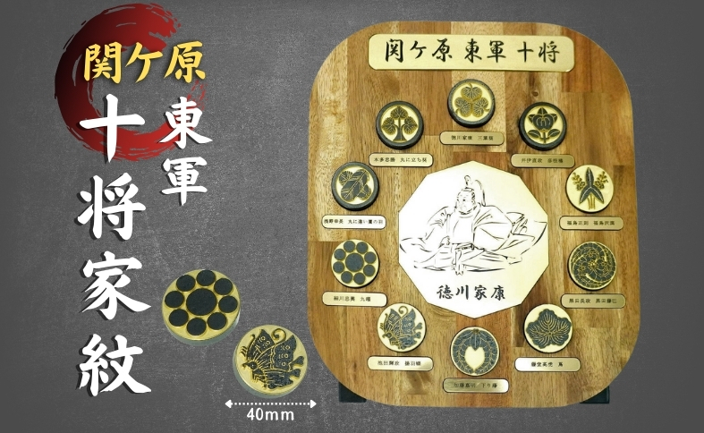 家紋 オブジェ 10将 金属 関ヶ原 東軍 徳川家康 | F13