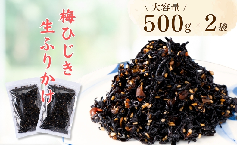 梅ひじき 500g×2袋 大容量 ソフトタイプ 生ふりかけ ふりかけ 梅 おにぎり ご飯のお供 ひじきご飯 サラダ 炊き込み オカベ 愛媛 伊予市｜B300