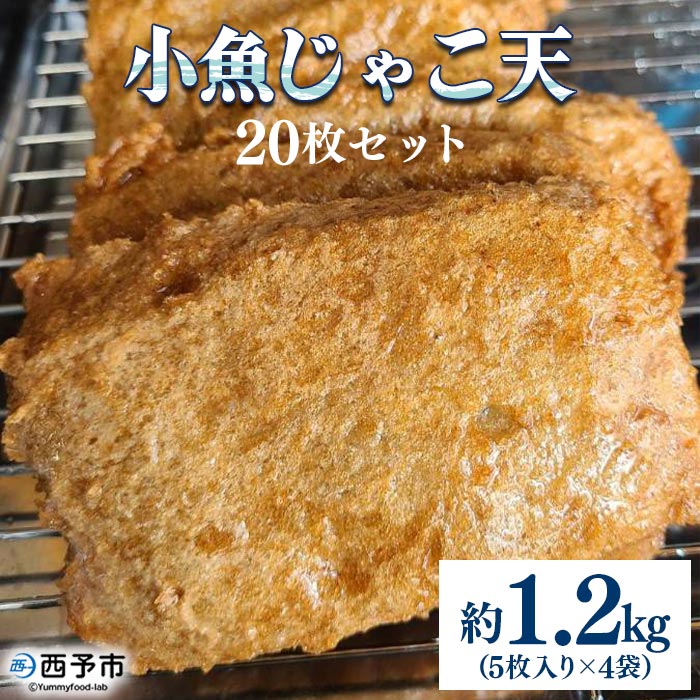 ＜小魚じゃこ天 20枚セット 合計約1.2kg（5枚入り×4袋）＞ じゃこてん てんぷら 練り物 練り製品 かまぼこ おかず 惣菜 愛媛県 西予市