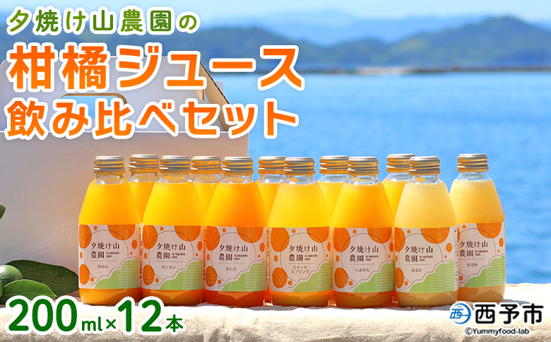 夕焼け山農園の柑橘ジュース 飲み比べセット　200ml×12本