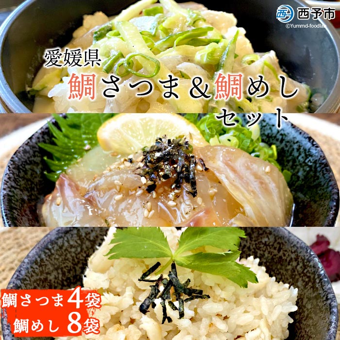 愛媛県　鯛さつま＆鯛めしセット（鯛さつま４袋・鯛めし８袋）