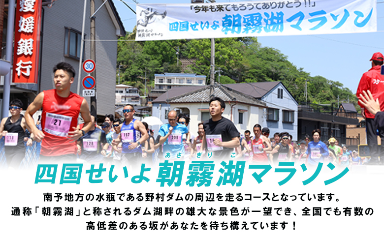 ＜四国せいよ朝霧湖マラソン ハーフマラソン＞ランニング ランナー スポーツ 運動 参加 出走 体験 チケット 自然 朝霧湖 あさぎりこ マラソン まらそん マラソン大会 四国せいよ朝霧湖マラソン事務局 愛媛県 西予市