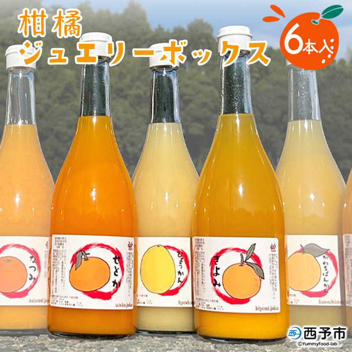 ＜西予市産柑橘ジュエリーボックス 720ml×6本入り（無添加果汁100％ジュース）＞ みかん 柑橘 果物 フルーツ ぽんかん しらぬい せとか 紅まどんな 愛媛県 西予市