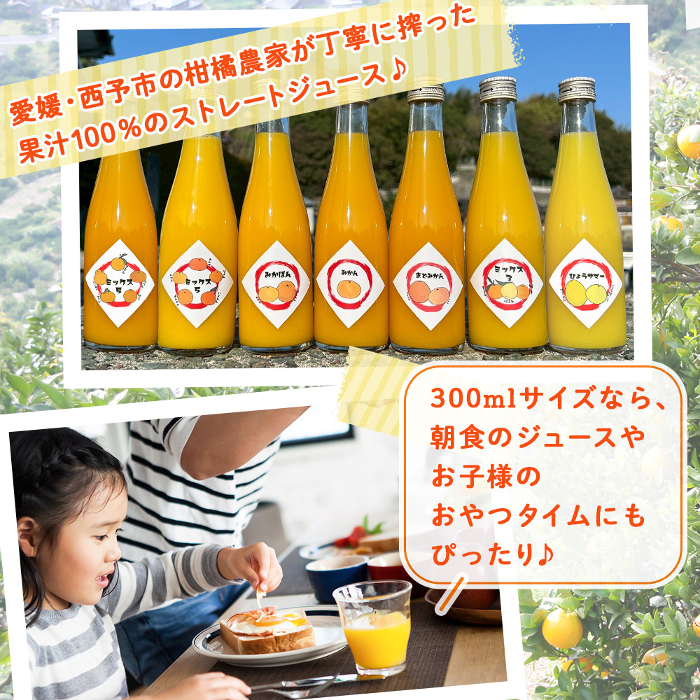 ＜一歩会 ジュエリーボックス ジュース飲み比べセット ミニ 300ml×4本入り＞ 愛媛 果汁 100% ジュース ストレートジュース みかんジュース セット 柑橘 飲料 オレンジ 特産品 渡江から一歩を踏み出す会 愛媛県 西予市