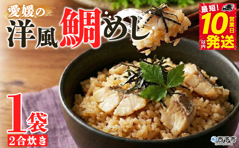 [愛媛の洋風鯛めしセット 1袋]『最短10営業日以内に順次発送予定』鯛 真鯛 まだい マダイ 天然真鯛 郷土料理 丼 魚介 海の幸 海鮮 炊き込みご飯 洋風 バター 出汁たれ 切り身 切身 国産 2合炊き お取り寄せ グルメ YNコーポレーション 愛媛県 西予市[冷凍]