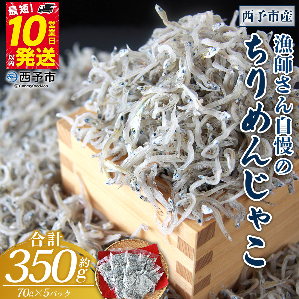 ＜漁師さん自慢のちりめんじゃこ 合計350g（70g×5パック）＞ しらす シラス おじゃこ 魚 さかな 小魚 魚介類 乾燥 海の幸 海鮮 小分け 個包装 おすそ分け 国産 産地直送 特産品 濵田水産 愛媛県 西予市