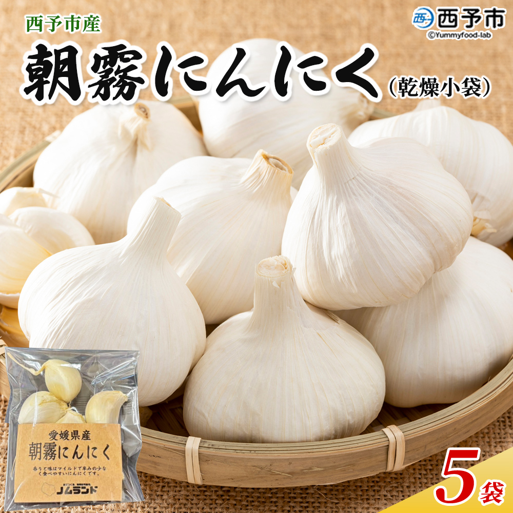 西予市産　朝霧にんにく（乾燥小袋）5袋セット
