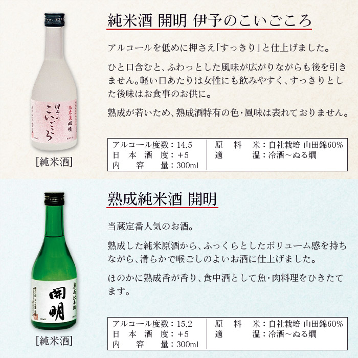 「開明」長期熟成酒飲み比べ6本セット