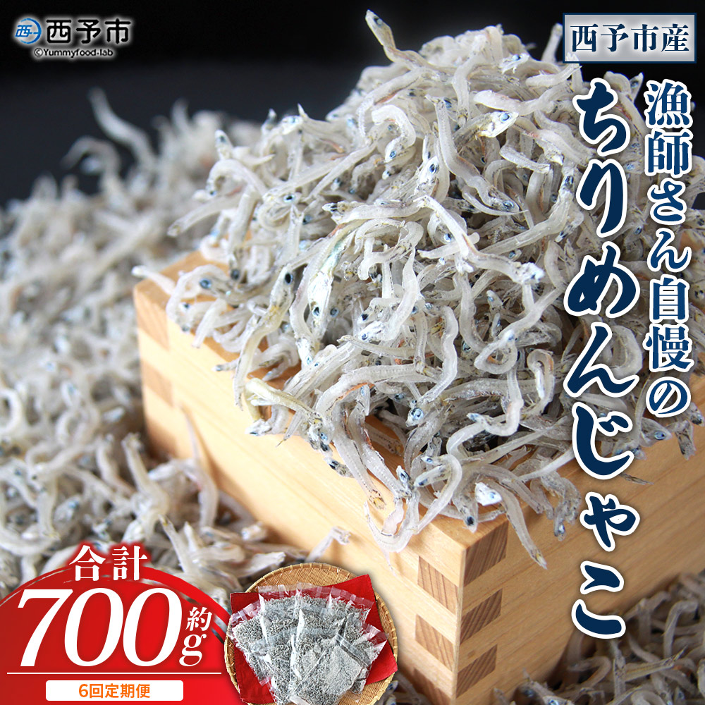 ＜漁師さん自慢のちりめんじゃこ 合計700g（70g×10パック）6回定期便＞ しらす シラス おじゃこ お魚 おさかな 小魚 魚介類 乾燥 海の幸 海鮮 小分け 個包装 おすそ分け 国産 産地直送 送料無料 特産品 濵田水産 愛媛県 西予市