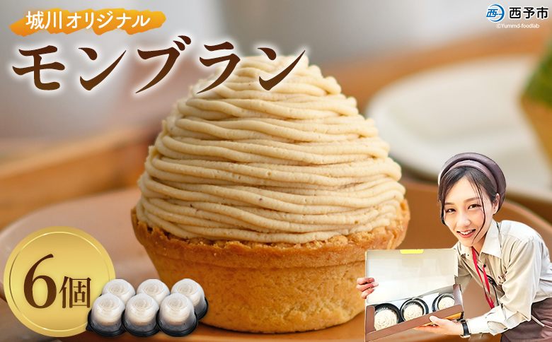 ＜城川オリジナル モンブラン 6個入り＞ 洋菓子 ケーキ おかし マロン くり クリ 国産 和栗 ペースト クリーム 渋皮煮 生クリーム チーズ タルト メニークエスト 愛媛県 西予市