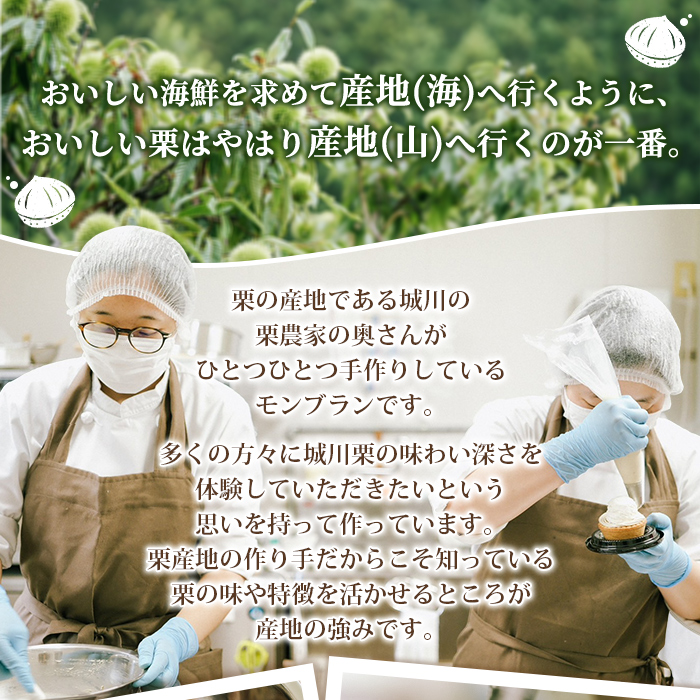 ＜城川オリジナル モンブラン 4個入り＞ 洋菓子 ケーキ おかし マロン くり クリ 国産 和栗 ペースト クリーム 渋皮煮 生クリーム チーズ タルト メニークエスト 愛媛県 西予市