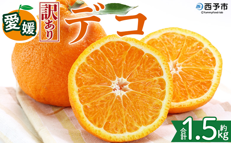 ＜【訳あり】愛媛県産 デコ 約1.5kg＞『2027年2月上旬～6月下旬迄順次発送予定』わけあり 訳アリ 果肉 でこぽん デコポン みかん 蜜柑 訳あり 果物 くだもの フルーツ ミカン 果汁 国産 特産品 株式会社三代目みかん職人 愛媛 西予市【冷蔵】